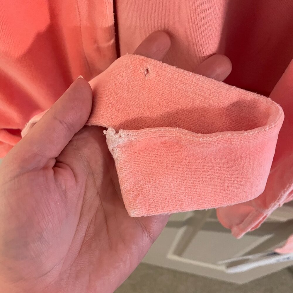 Juicy Couture babydoll robe - Women's Size Small Peach Pink Velour hooded - Picture 6 of 6